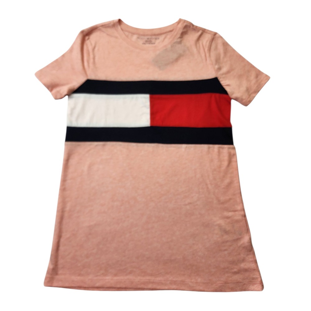 Tommy Hilfiger Women's T-shirt Big Flag‎ Short Sleeve Casual Tee Size XXS